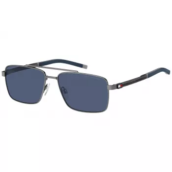 Tommy Hilfiger Vyriški Akiniai Nuo Saulės TH-2078-S-R80 – Juodas Rėmelis, Pilki Lęšiai, 58/16/145 mm
