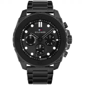 TOMMY HILFIGER Vyriškas Laikrodis 1710690 49mm Mėlynas Silikonas Nerūdijantis Plienas Kvarcinis