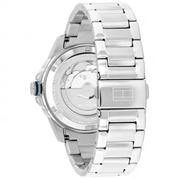 Tommy Hilfiger vyriškas laikrodis 1710695 42mm mėlynas ciferblatas nerūdijančio plieno tinklelis