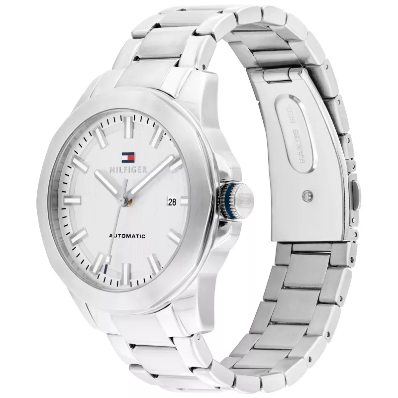 Tommy Hilfiger vyriškas laikrodis 1710695 42mm mėlynas ciferblatas nerūdijančio plieno tinklelis