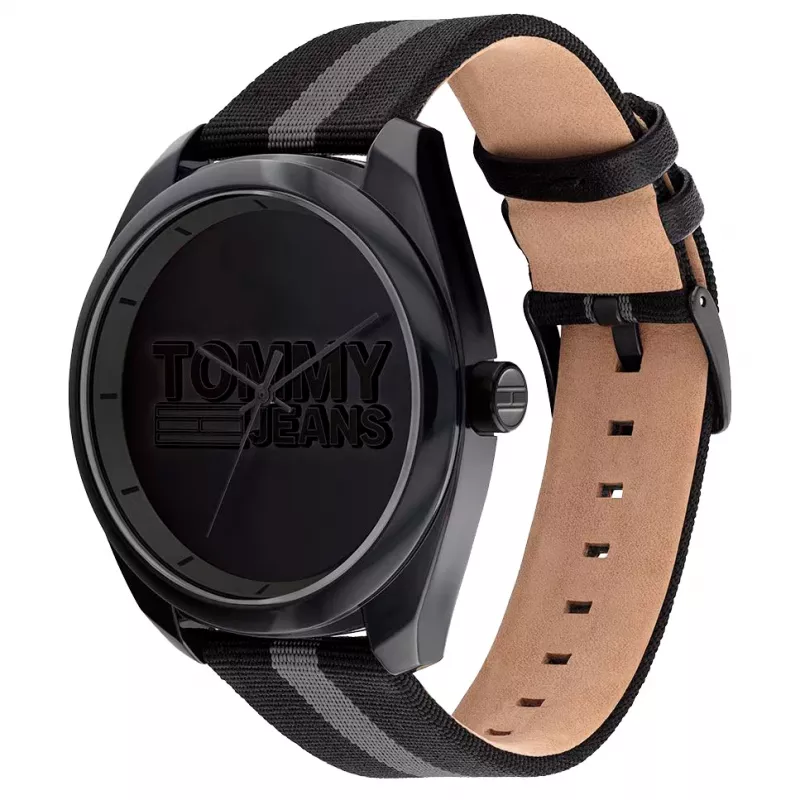 Tommy Hilfiger Vyriškas Laikrodis 1792039 45 mm Mėlynas Ciferblatas Ruda Oda