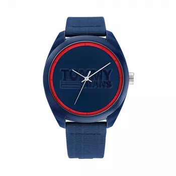 Tommy Hilfiger vyriškas laikrodis 1792041 45 mm mėlynas ciferblatas rudos odos dirželis