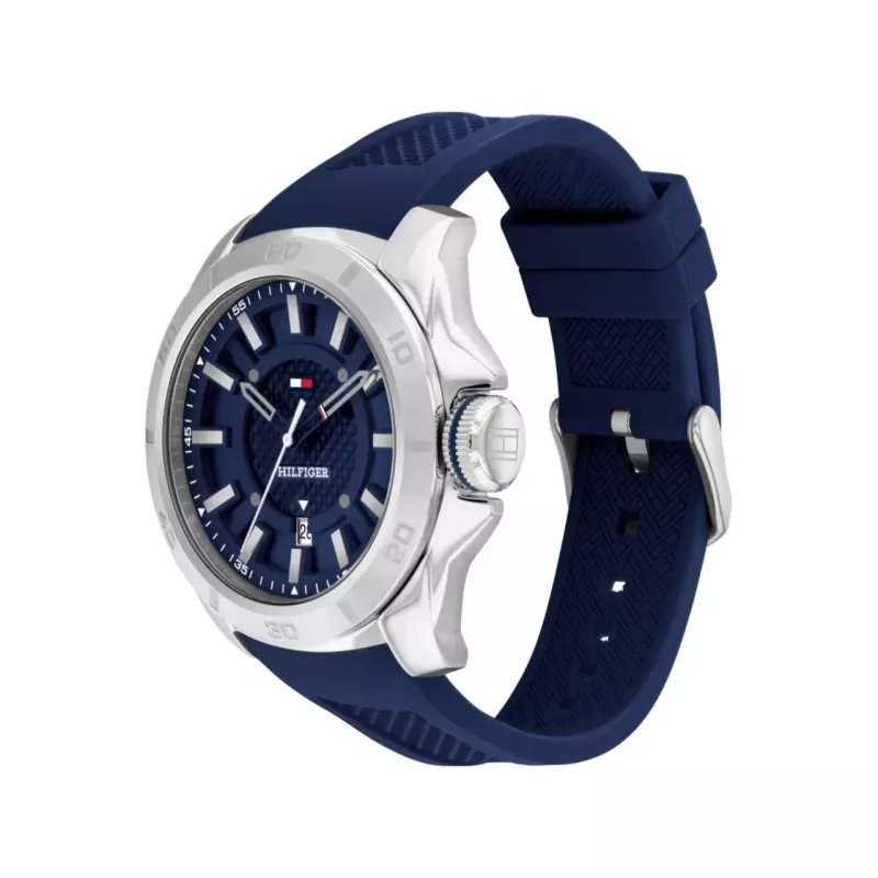 Tommy Hilfiger Vyriškas Laikrodis 1792134 48mm Nerūdijantis Plienas Mėlynas Ciferblatas