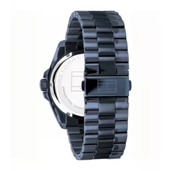 Tommy Hilfiger vyriškas laikrodis TH1791689 44mm mėlynas ciferblatas ruda odinė juosta