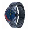 Tommy Hilfiger vyriškas laikrodis TH1791689 44 mm mėlynas ciferblatas rudas odinis dirželis