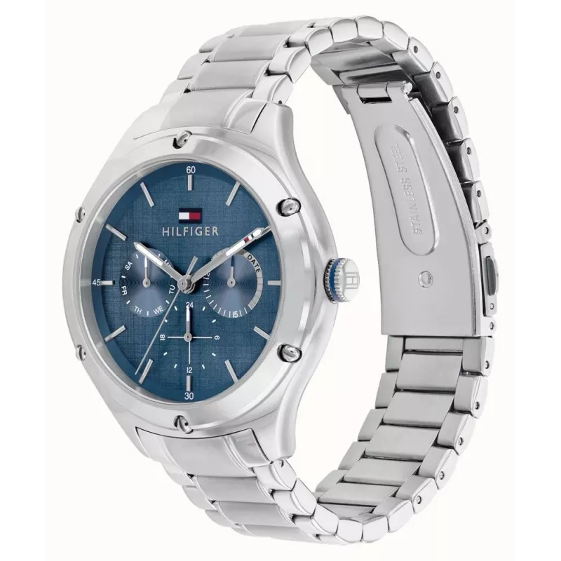 Moteriškas laikrodis Tommy Hilfiger Blake Quartz Analog 40mm sidabrinis nerūdijančio plieno tinklelis 1782657