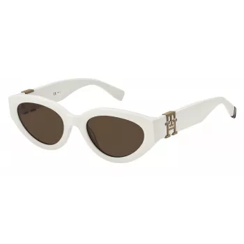 TOMMY HILFIGER moteriški pilotiniai akiniai nuo saulės TH-1957-S-SZJ | Havana rėmelis, rudi gradientiniai lęšiai 54/21/140 mm