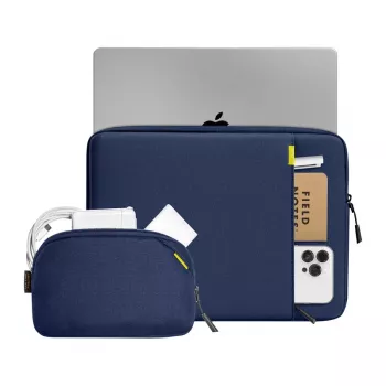 TOMTOC Defender-A13 Laptop Sleeve + 14 Case Set (Navy Blue)