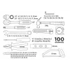 Top Tools 100 dalių 1/4 colio ir 3/8 colio lizdų ir įrankių rinkinys su chromo vanadžio plienu, 72 dantų reketu ir liejamo plastiko dėklu