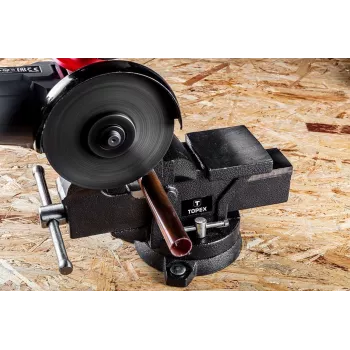 TOPEX Swivel Locksmith Vise 125 mm su 360° besisukančiu pagrindu ir priekalu