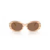 Moteriški Tory Burch akiniai nuo saulės TY7214U318173 Vėžlio kiauto acetatas Rudi gradientiniai 53mm