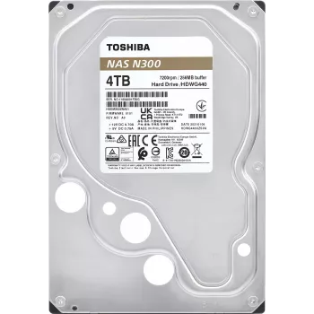 Toshiba N300 NAS 4TB vidinis kietasis diskas 3,5 colio SATA 6Gb/s 7200RPM 128MB talpykla