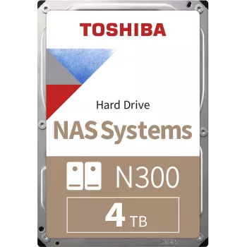 Toshiba N300 NAS 4TB vidinis kietasis diskas 3,5 colio SATA 6Gb/s 7200RPM 128MB talpykla