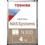 Toshiba N300 NAS 4TB vidinis kietasis diskas 3,5 colio SATA 6Gb/s 7200RPM 128MB talpykla