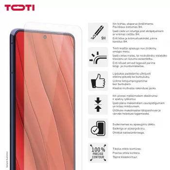 TOTI Grūdinto stiklo 2D ekrano apsauga, skirta Samsung Galaxy A37/A57/A36/A56/S24 FE/S25 FE