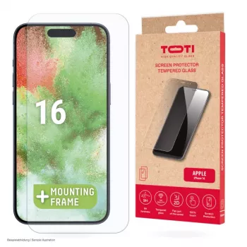 TOTI Grūdinto stiklo 2D ekrano apsauga Full Cover, skirta iPhone 16/15 Pro/15, permatoma