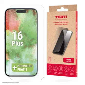 TOTI Grūdinto stiklo 2D ekrano apsauga Full Cover, skirta iPhone 16 Plus/15 Plus, permatoma