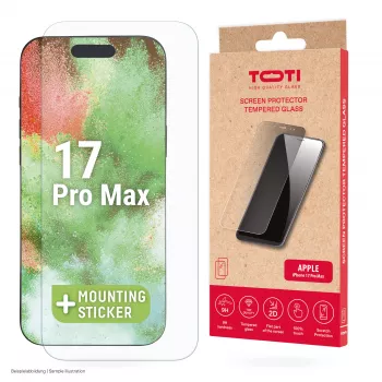 TOTI Grūdinto stiklo 2D ekrano apsauga Full Cover, skirta iPhone 17 Pro Max, permatoma