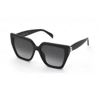 TOUS moteriški kvadratiniai acetatiniai akiniai nuo saulės STOC40S560700 Havana rudo gradientinio stiklo 56mm