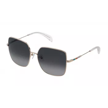 TOUS moteriški akiniai nuo saulės STO403S580300 - juodas acetatinis rėmelis, pilki polikarbonatiniai lęšiai, UV400 apsauga, 58 mm lęšio plotis
