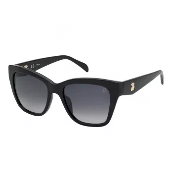 TOUS Moteriški Akiniai Nuo Saulės STOB40-540700 - Acetatinis Rėmelis, Polikarbonatiniai Lęšiai, UV400 Apsauga, 54 mm Lęšio Plotis, Juodi/Pilki