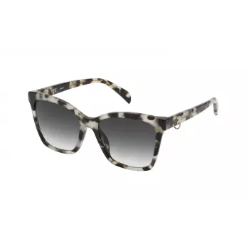TOUS Women STOB50-550ALC Akiniai Havana Acetato Kvadratinis Rėmelis Pilki Gradientiniai Lęšiai 55/18/140 mm