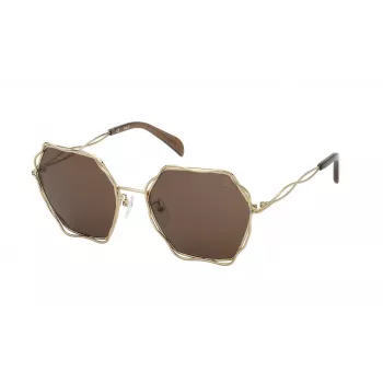 TOUS moteriški akiniai nuo saulės STO445-57300K Brown Havana Geometric Full Rim