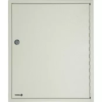 TOYA VOREL 78436 Plieninė raktų spintelė su cilindriniu užraktu, 10 kabliukų, pilka, montuojama ant sienos