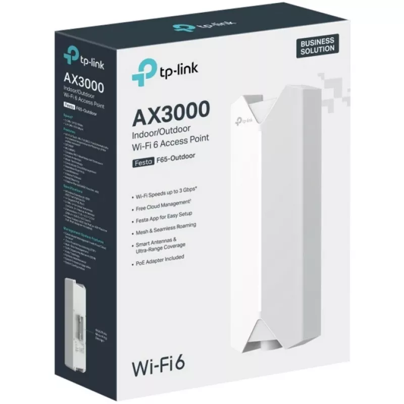 TP-Link Festa F65-Outdoor (EU) AX3000 lauko belaidžio ryšio taškas, dviejų juostų, PoE+, IP67