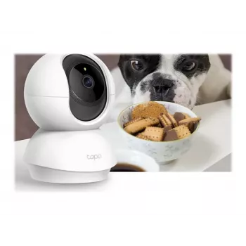 TP-Link Tapo C200 Pan/Tilt belaidė vaizdo kamera, 1080p Full HD, 360° sukimasis, 114° pakreipimas, naktinis matymas, dvipusis garsas, microSD lizdas, veikia su Alexa ir Google Assistant, balta