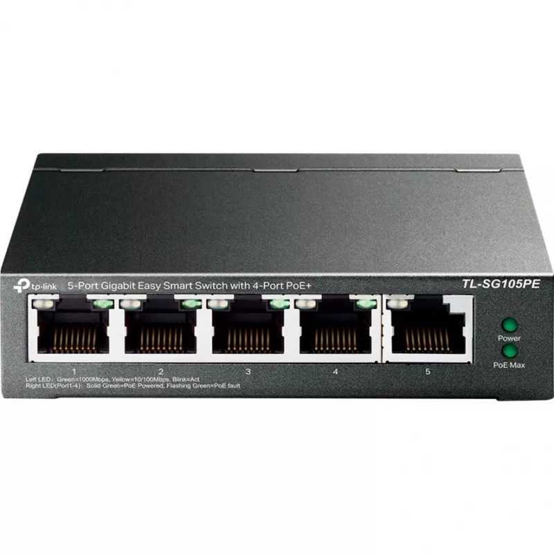 TP-Link TL-SG105PE Easy Smart Gigabit Switch su 4 PoE+ prievadais