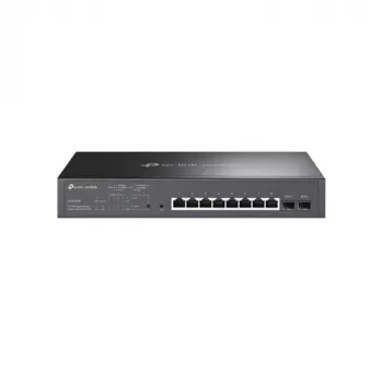 TP-LINK TL-SG2210MP Smart Managed Layer 2+ Switch, 8-Port Gigabit PoE+ su 2 SFP lizdais, 150W PoE biudžetas, montuojamas į stelažą