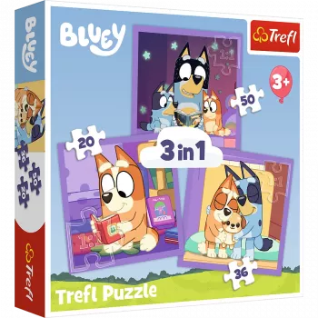 TREFL PUZZLE 3-in-1 Dėlionė – Susipažink su Bluey