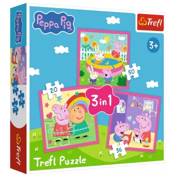 TREFL PUZZLE 3-in-1 Puzzle - Peppa and Friends - Peppa Pig Trefl 34873