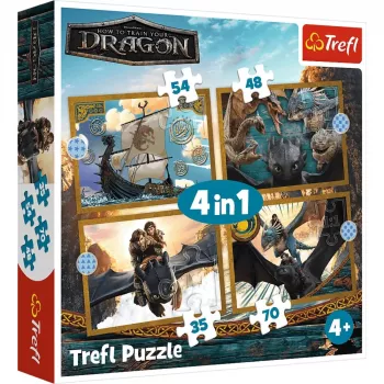 TREFL PUZZLE 4-in-1 Game – Dragon Days – Trefl 34678