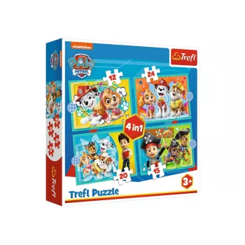 TREFL PUZZLE Paw Patrol 4in1 Puzzles Cheerful Paw Patrol Team