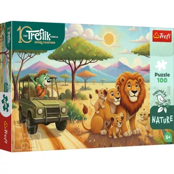 TREFL PUZZLE Dėlionė - 100 - Liūtai – Treflikų šeima - Trefl 16593