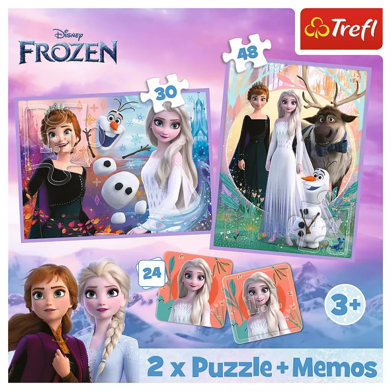 TREFL PUZZLE Dėlionė 2in1 + Memo Princesses in Their Land - Disney Frozen 2 93335