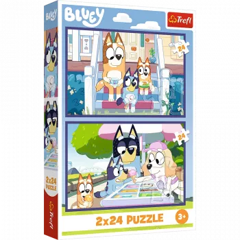TREFL PUZZLE Dėlionė 2x24 Funny Bluey BBC Bluey Trefl 34446