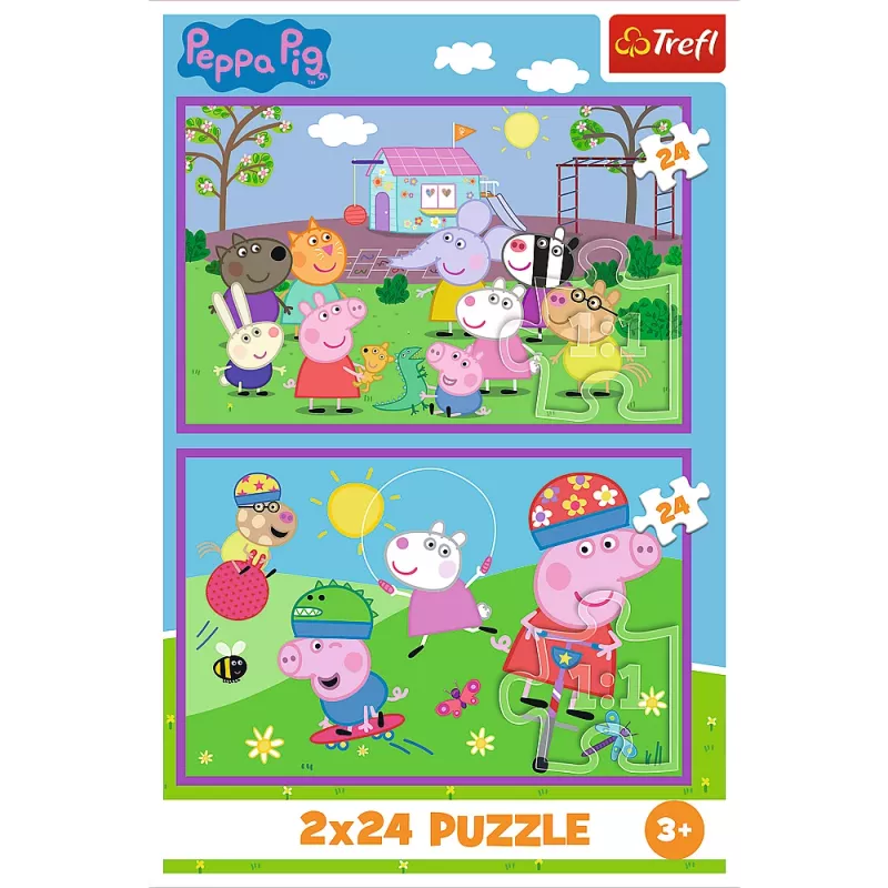 TREFL PUZZLE Dėlionė - 2x24 - Peppa žaidimų aikštelėje - Peppa Pig 34435