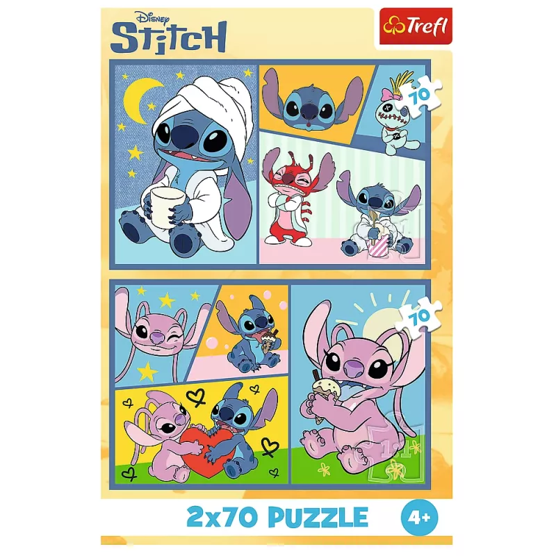 TREFL PUZZLE Dėlionė 2x70 Su Stiču nėra nuobodu Disney Lilo Stitch Trefl 34444