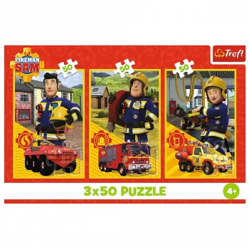 TREFL PUZZLE Dėlionė - 3x50 - Fireman Sam Fire Station Crew