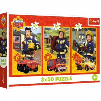 TREFL PUZZLE Dėlionė - 3x50 - Fireman Sam Fire Station Crew
