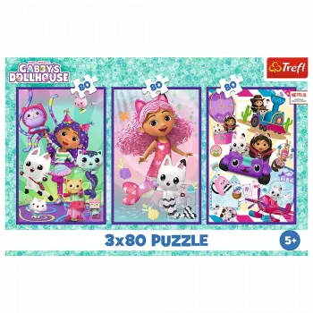 TREFL PUZZLE Dėlionė 3x80 - Spalvingos Gabės dienos Trefl 34882