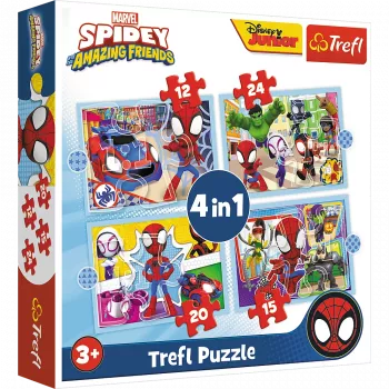 TREFL PUZZLE Dėlionė - 4v1 (12, 15, 20, 24) - Ekipa Spidaya 34611