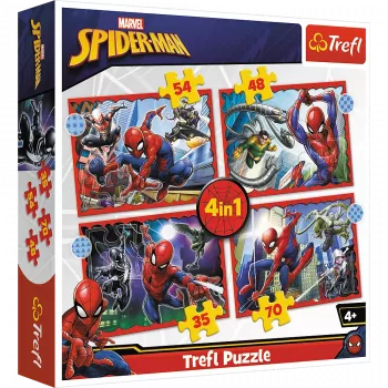 TREFL PUZZLE Dėlionė - 4v1 - Heroic Spider-Man Trefl 34384