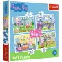 TREFL PUZZLE Dėlionė 4v1 Holiday Memories Peppa Pig 34359