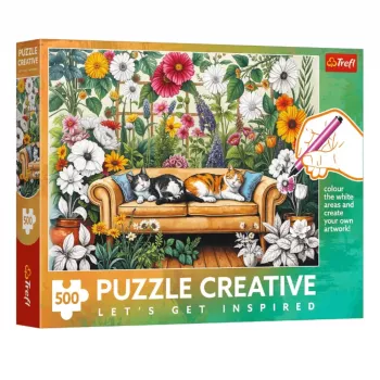 TREFL PUZZLE Dėlionė 500 Detalių – Kūrybinis Dėlionė – Katė Oranžerijoje