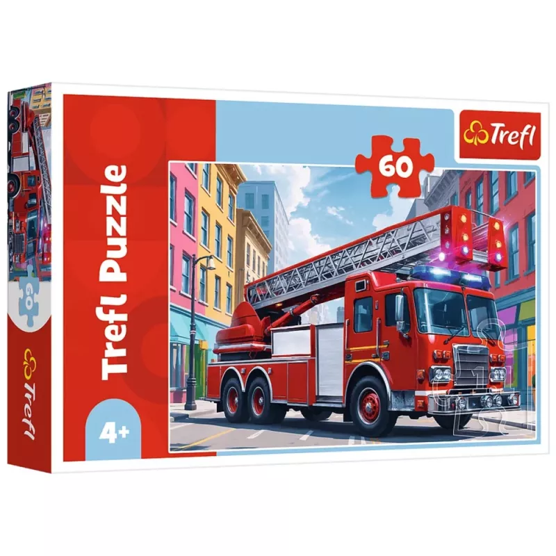 TREFL PUZZLE Dėlionė 60 - Gaisrinis Automobilis Trefl 17405