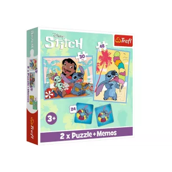 TREFL PUZZLE Dėlionė + Memos 2in1 Lilo ir Stitch, Happy Day Trefl 93585